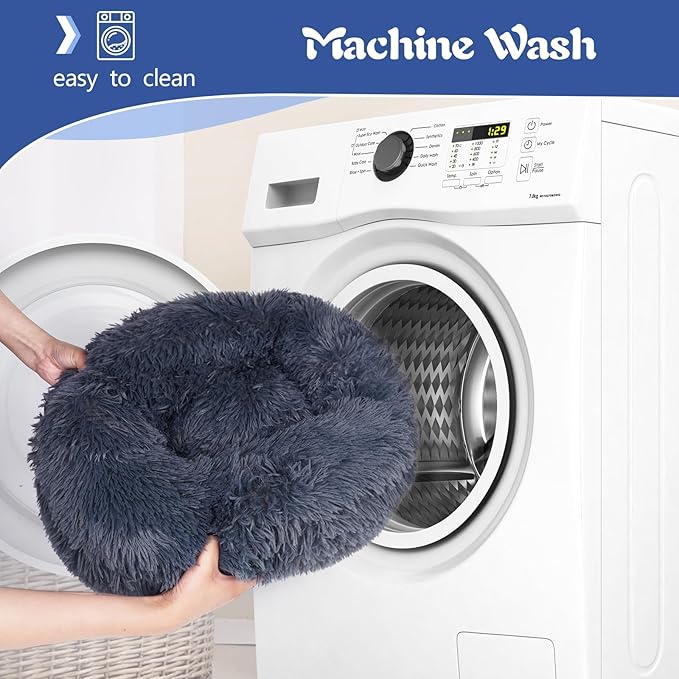 ShinHye Large Dog Bed Cat Bed Dog Bed with Blanket Plush Fluffy Hooded Dog Bed