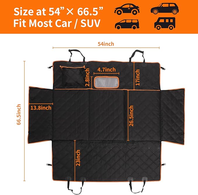 Back Seat Extender for Dogs 100% Waterproof
