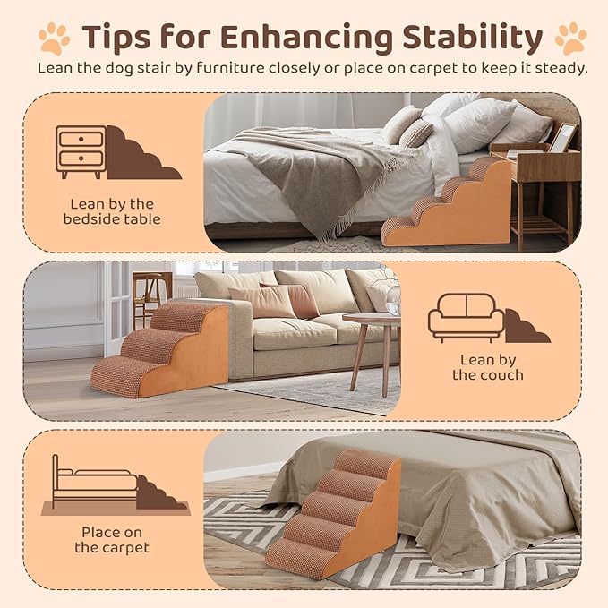 Dog Stairs for Small Dogs 3-Tier Dog