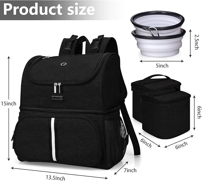 BAGLHER Pet Travel Bag 2 Silicone 2 Food
