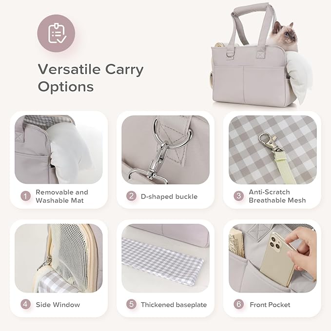 Dog Carrier Airline Approved for Pet 15 Lbs,