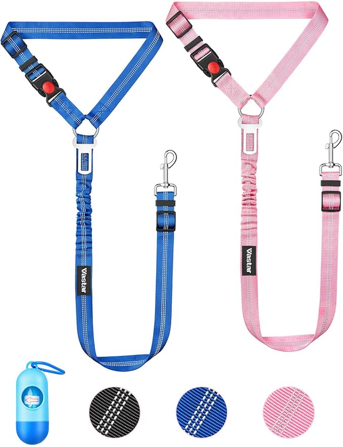 Vastar 2 Pack Dog Seat Belt for Car 3-in-1 Dog