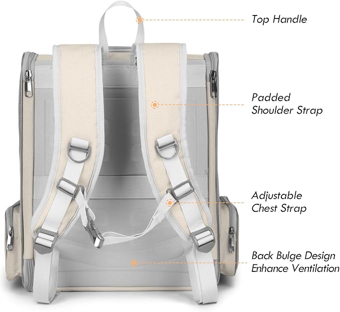 Cat Backpack Carrier 15lbs, Ventilated