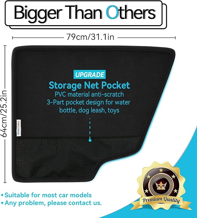 Durapower Dog Car Door Protector丨2 Pack Extra Big 600D Black