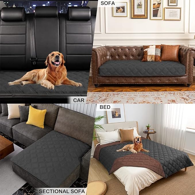 SUNNYTEX Waterproof & Reversible Dog Bed Cover Sofa Pets,(82 * 102")