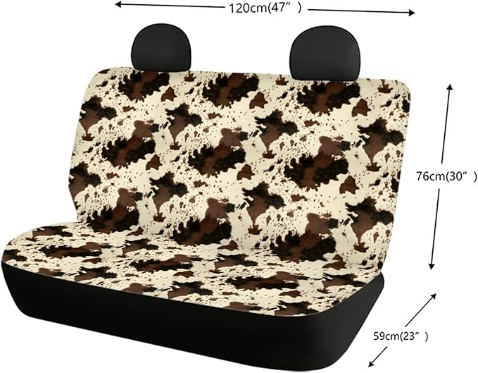 CLOHOMIN Cow Print Car Seat Cover for Back Seat Only