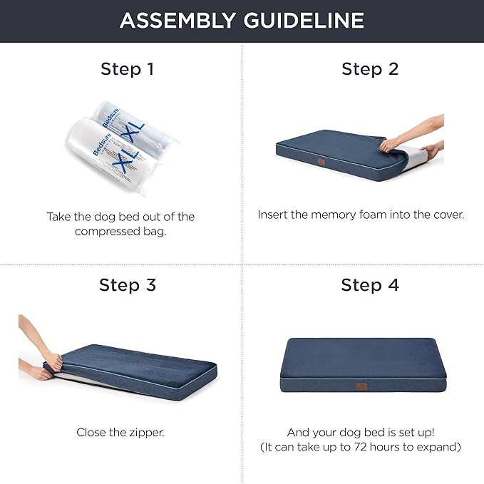 Bedsure Memory Foam Dog Bed for Large Dogs