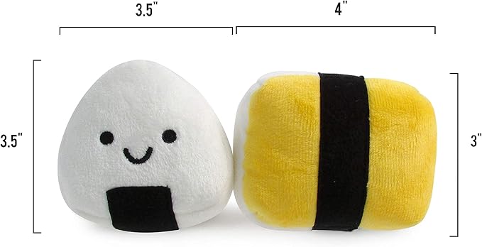 TONBO Soft Plush Small Cute and Cozy Sushi Dog Cat Bed with Two Sushi Crinkle Toys