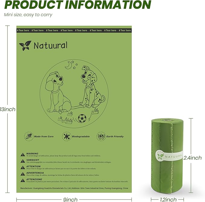 Dog Poop Bags Rolls-600 Counts 40Rolls, Biodegradable 100% Leak