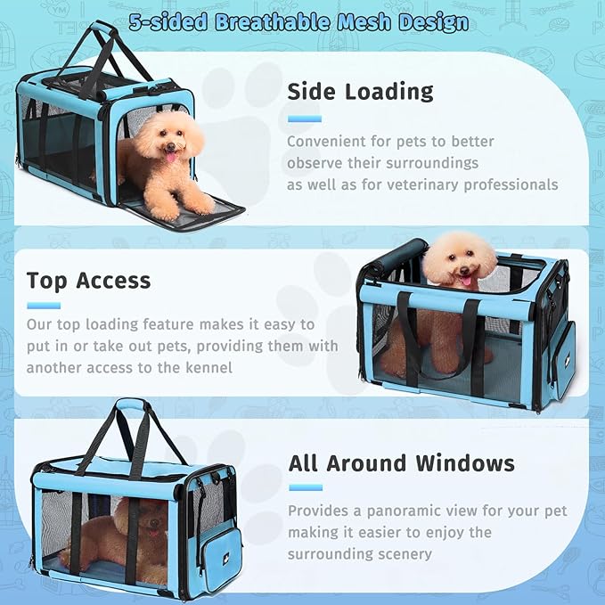 Pet Carrier 2 Cats, 30 lbs,