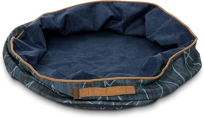 Abstract Bailey Blue Large Round Cloud Dog Bed