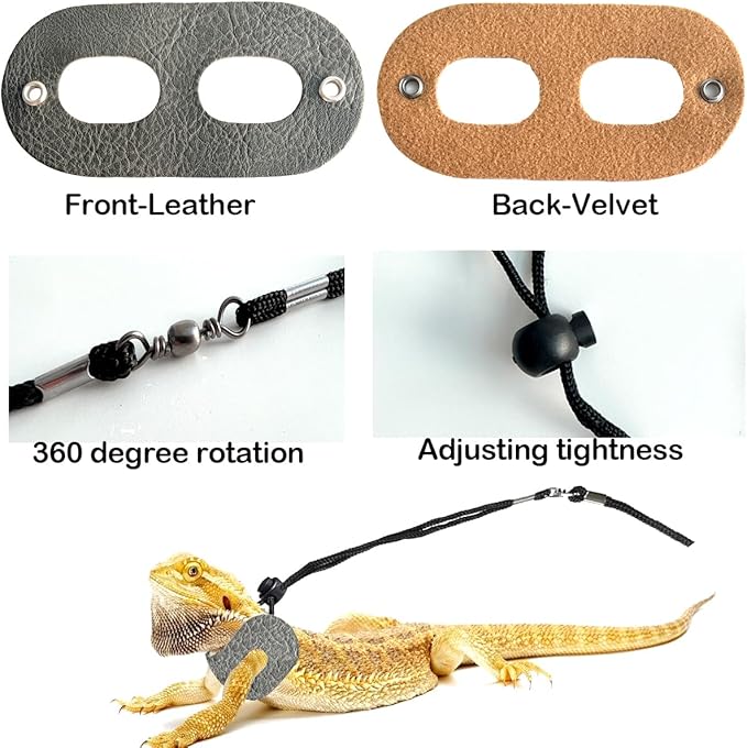 Guinea Pig Carrier,Guinea Pig Carrier for 2,Reptile Travel Carrier for Lizards Sugar Glider Hedgehog Rat Parrot Birds (Black-Blue, Backpack+Harness Leash)