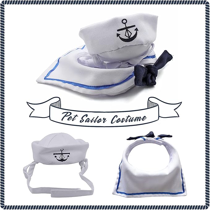 NAMSAN Pet Sailor Costume for Cats Small Dogs