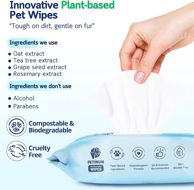 Dog Cleaning Wipes for Paws 8'' x 8'' Hypoallergenic 400 Count