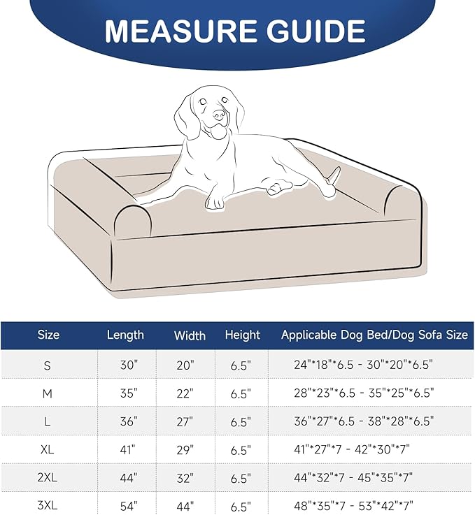 Dog Bed Cover Replacement Washable Pet Hair Easy to Clean 30x20 Inches,