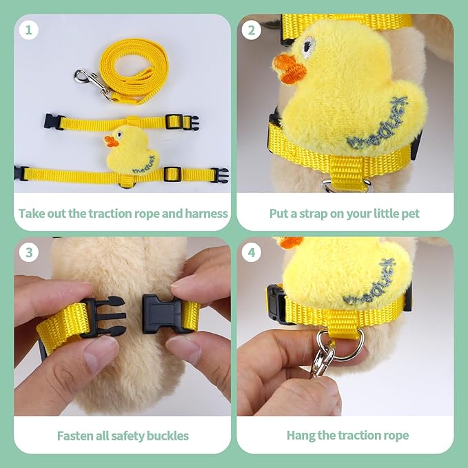 2 PCS Adjustable Rabbit Harness and Leash Set