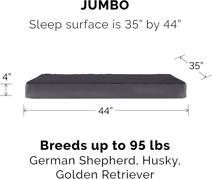 Furhaven Replacement Dog Bed Cover Terry & Suede Mattress