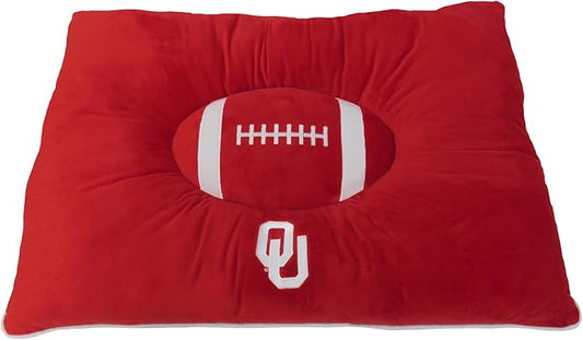 Pets First NCAA PET BED- Oklahoma Sooners Soft & Cozy Plush Pillow Bed.