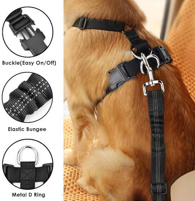 SlowTon Dog Seat Belt Harness for Car
