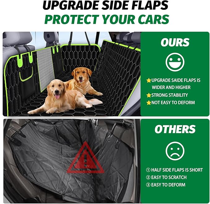 6-in-1 Dog Car Seat Cover for Back Seat 600D Waterproof