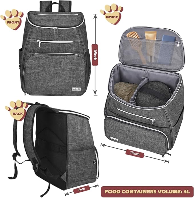 BAGLHER 丨Dog Travel Bag Backpack 2 Silicone 2 Food