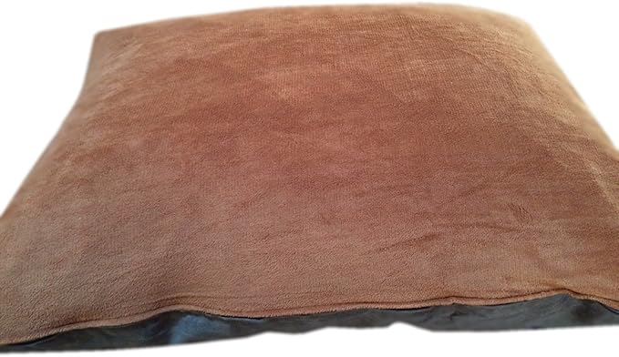 DIY Luxurious Brown Suede Coral Fleece Cover for Pet Bed or Pillow + Inner Half Waterproof Half Water Resistant Case for Small to Medium Dogs 36"x29")