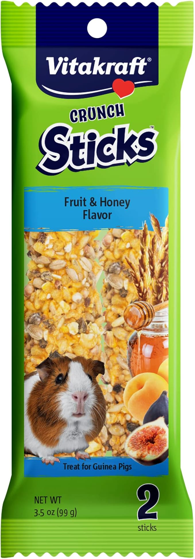 Vitakraft Guinea Pig Fruit & Honey Treat Sticks 2 Pack 3.5 Ounce