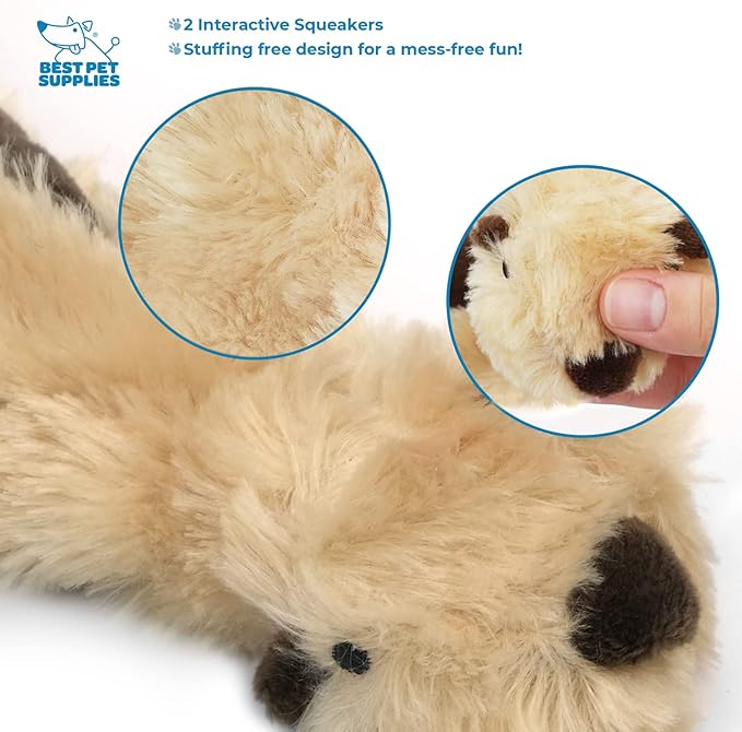 Best Pet Supplies 2-in-1 Stuffless Squeaky Dog Toys with Soft