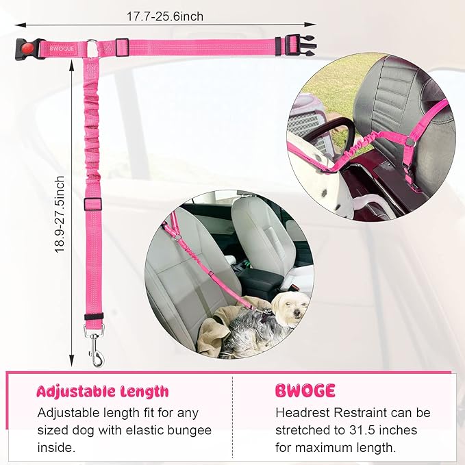 BWOGUE Pet Dog Cat Seat Belts (1 Pack)