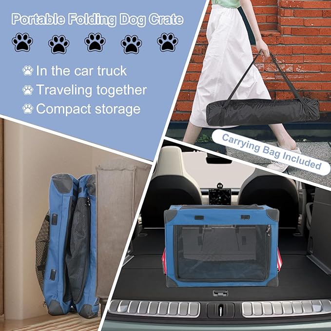 Collapsible Soft Dog Crate 25.6 x 17.7 Inch