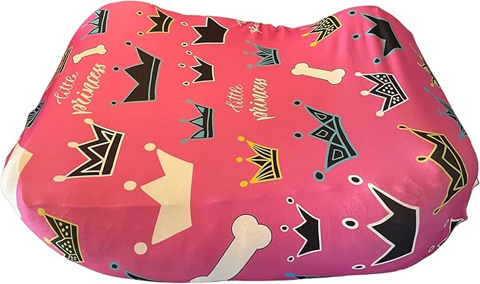 DUKE&LEFTY Furever Pet Dog Bed Slipcover-Stretch Soft Petbed Cover-Universal-Easy to Remove (Zipper Free)-Princess/Small