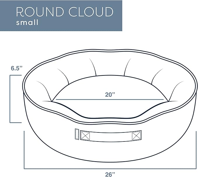 Good Boy Grey Small Round Cloud Dog Bed