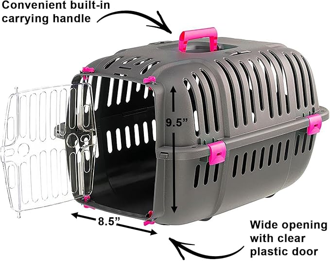 Ferplast Jet Pet Carrier: Value Dog Carrier Suitable for Toy Dog Breeds & Small Cats 12.6L x 18.5W x 11.42H inches,