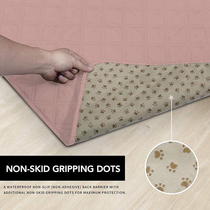 Easy-Going 100% Waterproof Dog Bed Cover, Non-Slip Pet Blanket for Furniture, Washable Couch Cover, Repleasement Sofa Cover (96X82 in,Pink)