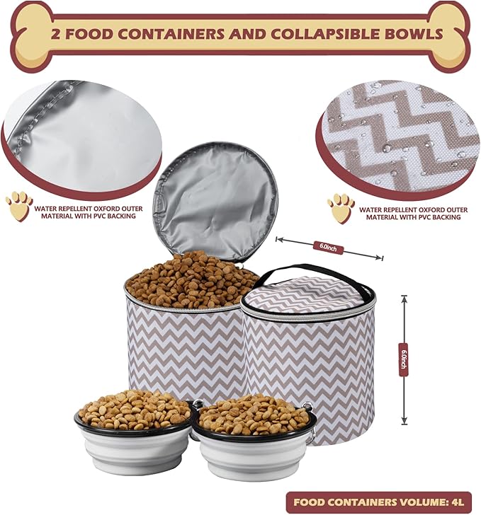 BAGLHER Dog Travel Bag Backpack 2 Silicone 2 Food