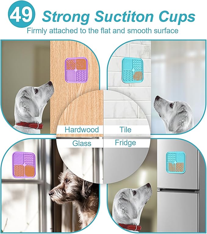 2PCS Licking Mat for Dogs with Suction Cups