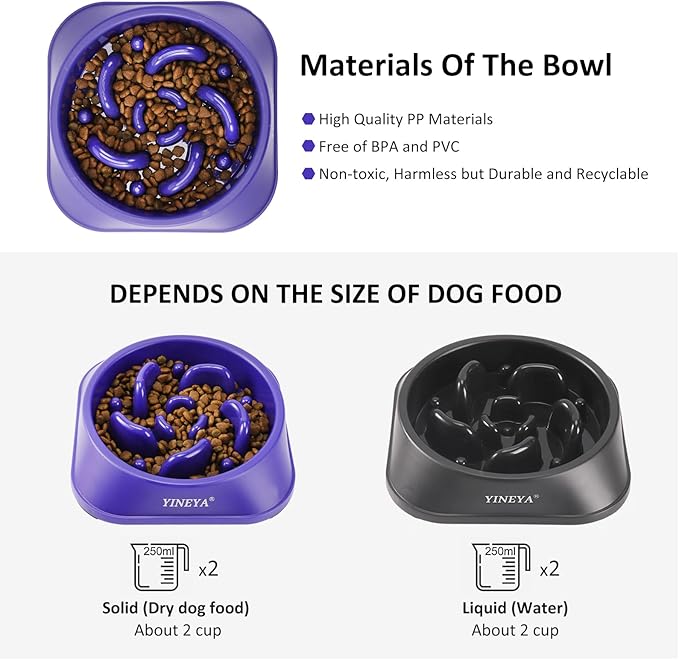 2Pcs Dog Puzzle Bowl Dog Feeder