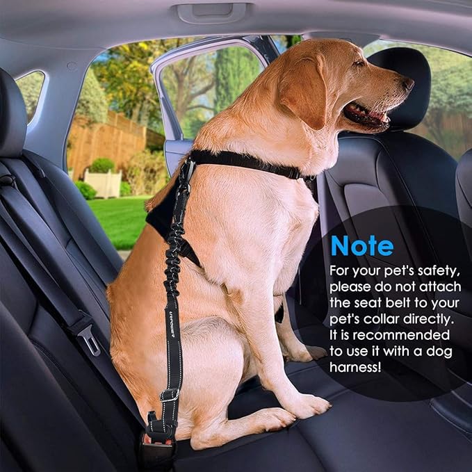 URPOWER 3-in-1 Dog Seat Belt 2 Pack 360° Swivel