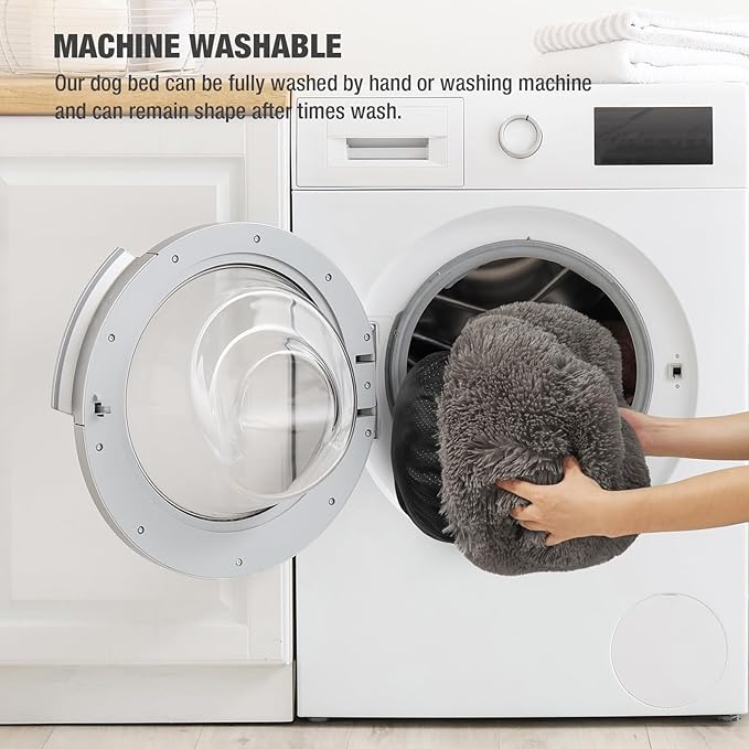 Veehoo Calming Dog Bed for Large Medium Dog 100 lbs 36", Brown