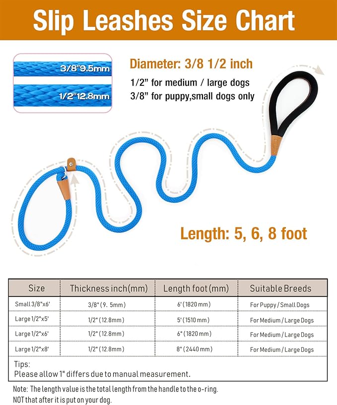 lynxking 5 FT Dog Leash Slip Lead 2