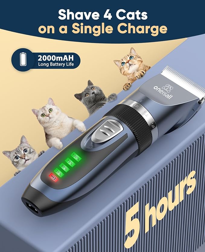 oneisall Cat Clippers for Matted Hair 2 Speed