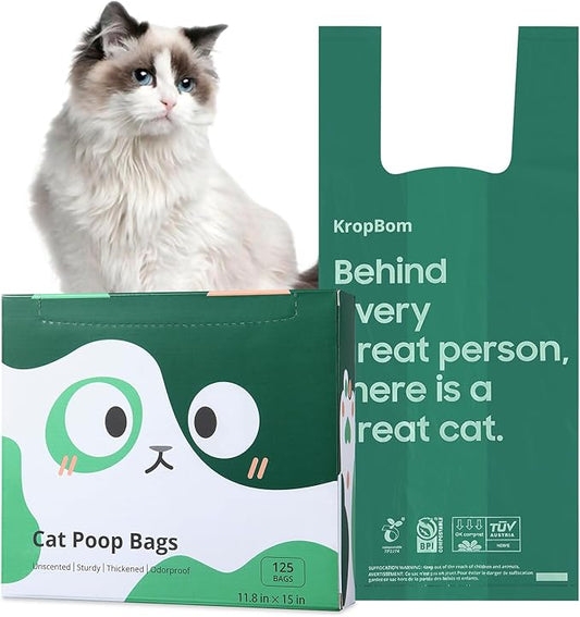 125 Count Cat Litter Bags for Poop Biodegradable