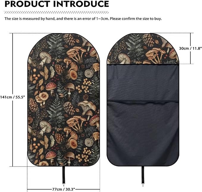 Yewattles Mushroom Pattern Non-Slip Bucket Towel Seat Cover