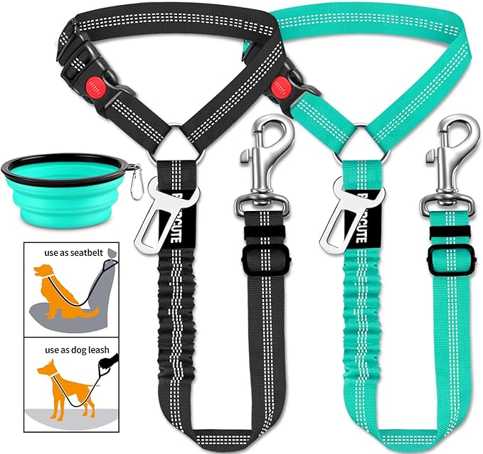 3 Piece Dog Car Seat Belt Set