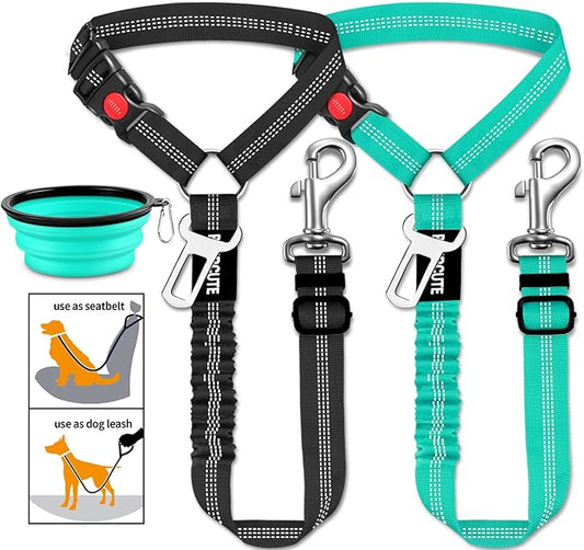 3 Piece Dog Car Seat Belt Set