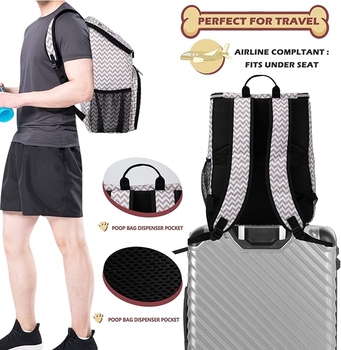 BAGLHER Dog Travel Bag Backpack 2 Silicone 2 Food