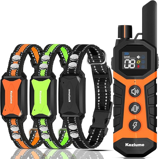 Dog Shock Collar with Remote 4000Ft Waterproof 5-120lbs Small 3 Channels, 3 Electronic
