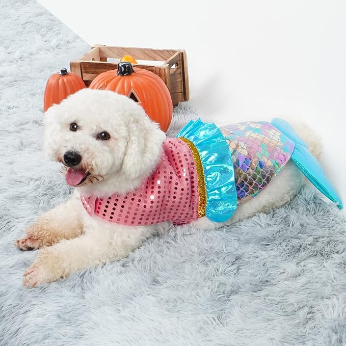 cyeollo Dog Costume Mermaid Costumes for Small Dogs