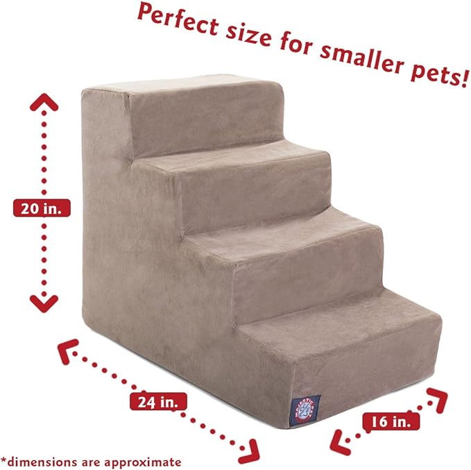 Majestic Pet 4 Step Suede Portable Dog Stairs 25 lbs