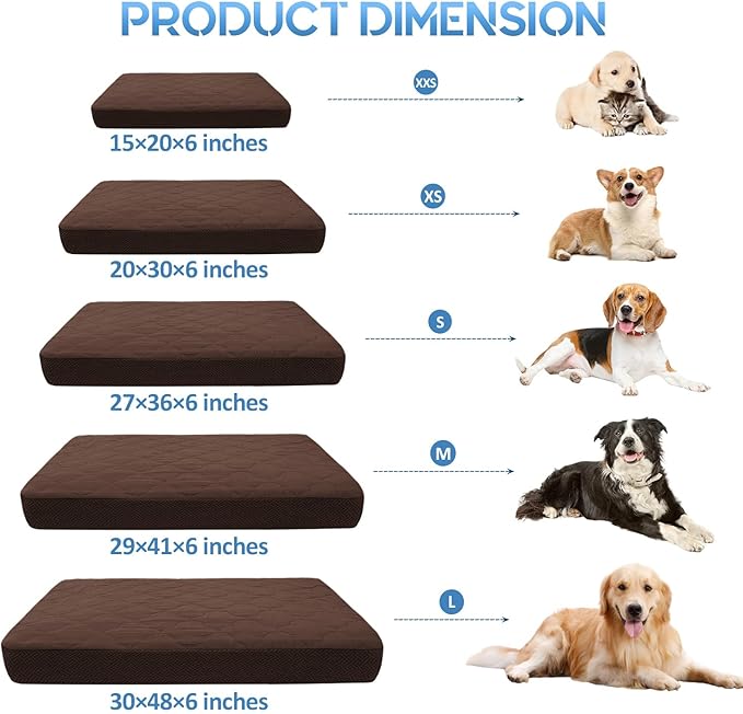 CHHKON Dog Bed Covers Replacement Washable Waterproof Pet Puppy Bed Cover for Dog(Brown 41x29x6 inch)